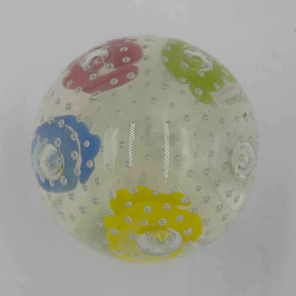 Joe Rice Art Glass Paperweight Egg Multi Color‎ Floral Controlled Bubble signed - Picture 8 of 10